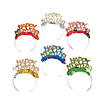 2 1/2" Bright Happy New Year Cardboard Tiaras Assortment - 24 Pc. Image 1