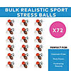 2 1/2" Bulk 72 Pc. Realistic Sports Ball Foam Stress Toy Assortment Image 2