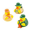 2 1/2" Camping Rubber Ducks in Brown and Green Outfits - 12 Pc. Image 1