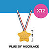 2 1/2" Goldtone Star-Shaped Plastic Award Medals with Red, White & Blue Ribbon - 12 Pc. Image 2