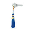 2 1/2" Graduation Blue Tassel Nylon Keychains with Hat Charm - 12 Pc. Image 1