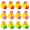 2 1/2&quot; Mini Reading Bookworm Rubber Ducks - 12 Pc. Image 1