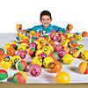 2 1/2" Neon Solid Color Smile Face Foam Stress Balls - 12 Pc. Image 2