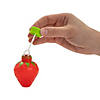 2 1/2" Red Strawberry-Shaped Plastic Bubble Bottles - 12 Pc. Image 1