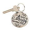 2 1/2" She is Strong Bible Verse Keychains - 12 Pc. Image 1