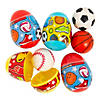 2 1/2" Sports Ball Toy-Filled Plastic Easter Eggs - 12 Pc. Image 1