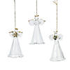 2 1/2" Spun Glass Angel Christmas Ornaments with Gold Accents - 12 Pc. Image 1