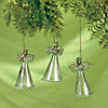 2 1/2" Spun Glass Angel Christmas Ornaments with Gold Accents - 12 Pc. Image 1