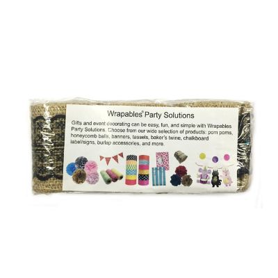 2 1/2" - Wrapables Black 6 Yards Total Vintage Natural Burlap Lace Ribbon (3 Rolls) Image 2