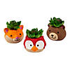 2 1/2" x 2" DIY Mini Ceramic Woodland Animal Planters - 12 Pc. Image 1