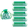 2 1/2" x 3 1/2" Bulk 50 Pc. Mini Emerald Green Organza Drawstring Treat Bags Image 1
