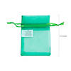 2 1/2" x 3 1/2" Bulk 50 Pc. Mini Emerald Green Organza Drawstring Treat Bags Image 1