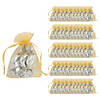 2 1/2" x 3 1/2" Bulk 50 Pc. Mini Gold Organza Drawstring Treat Bags Image 1
