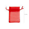 2 1/2" x 3 1/2" Bulk 50 Pc. Mini Red Organza Drawstring Treat Bags Image 1