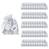 2 1/2" x 3 1/2" Bulk 50 Pc. Mini Silver Organza Drawstring Treat Bags Image 1