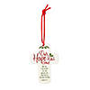 2 1/2" x 3 1/2" Religious Hope Cross-Shaped Ceramic Christmas Ornaments - 12 Pc. Image 1