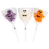 2 1/4" 7 oz. Happy Ghost Purple, White & Orange Tropical Fruit Lollipops - 12 Pc. Image 1