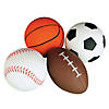 2 1/4" Bulk 72 Pc. Realistic Sport Soccer, Baseball, Football & Basketball Foam Stress Balls Image 1