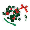 2 1/4" Button Wreath Christmas Ornament Craft Kit - Makes 12 Image 1