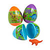 2 1/4" Dinosaur Crayon-Filled Plastic Easter Eggs &#8211; 24 Pc. Image 1