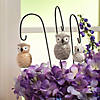 2 1/4" Mini Ceramic Owls with Shepherd&amp;#8217;s Hook Set - 3 Pc. Image 1