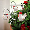 2 1/4" Mini Ceramic Roosters with Shepherd&amp;#8217;s Hook Set - 3 Pc. Image 1