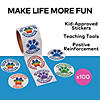 2 1/4" Multicolor Motivational Paw Print Sticker Roll &#8211; 100 Pc. Image 1