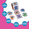 2 1/4" Multicolor Motivational Paw Print Sticker Roll &#8211; 100 Pc. Image 2