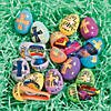 2 1/4" Religious Pastel Printed Toy-Filled Plastic Easter Eggs - 24 Pc. Image 1