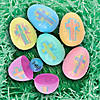 2 1/4" Religious Pastel Printed Toy-Filled Plastic Easter Eggs - 24 Pc. Image 1