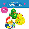 2 1/4&quot; Wrapped in Christmas Lights Multicolor Rubber Ducks - 12 Pc. Image 2