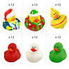 2&quot; &amp;#8211; 2 1/4&quot; Bulk 72 Pc. Christmas Rubber Duck Assortment Image 1