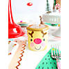 2 3/4" 7 oz. Santa & Reindeer Reusable BPA-Free Plastic Cups with Lids & Straws - 12 Ct. Image 1