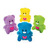 2 3/4" Bright Multicolored Light-Up Vinyl Bears with Hearts - 12 Pc. Image 1