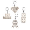 2 3/4" Color Your Own Wooden Mother&#8217;s Day Keychains - 12 Pc. Image 1