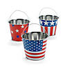 2 3/4" x 3 1/4" Mini USA Patriotic Design Metal Pails - 12 Pc. Image 1