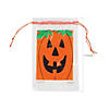 2 3/4" x 4" Bulk 144 Pc. Mini Jack-O&#8217;-Lantern Paper Drawstring Treat Bags Image 1