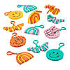 2" - 3" Happy Articulated Multicolor Plastic Fidget Toy Backpack Clips - 6 Pc. Image 1