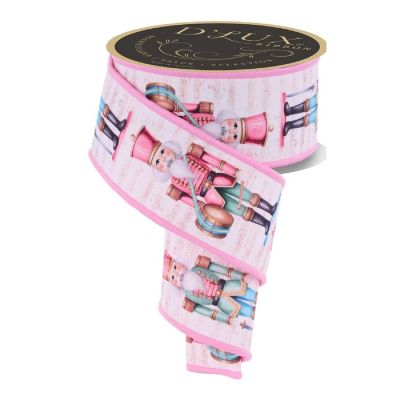 2.5" D'Lux Nutcracker Fused Ribbon: Pink (10 Yards) Image 1