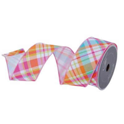2.5" Gumdrop Plaid Ribbon: Multi (10 Yards) Image 1