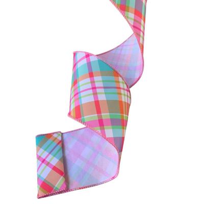 2.5" Gumdrop Plaid Ribbon: Multi (10 Yards) Image 1