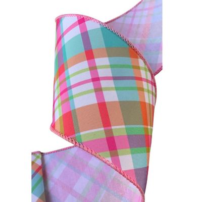 2.5" Gumdrop Plaid Ribbon: Multi (10 Yards) Image 2