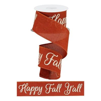 2.5" Happy Fall Yall Ribbon: Rust (10 Yards) Image 3