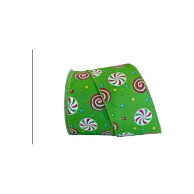 2.5" Hard Candy Ribbon: Green (10 Yards) Image 1