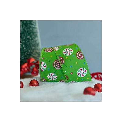 2.5" Hard Candy Ribbon: Green (10 Yards) Image 1