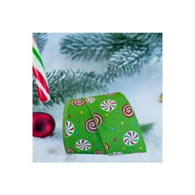 2.5" Hard Candy Ribbon: Green (10 Yards) Image 2
