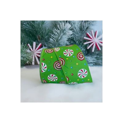 2.5" Hard Candy Ribbon: Green (10 Yards) Image 3