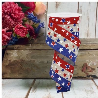 2.5" Multi Stars On Stripes: Natural (10 Yards) Image 2