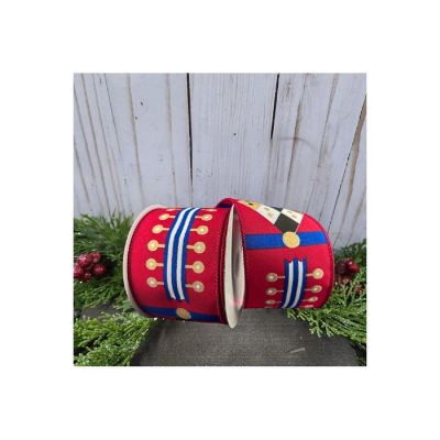 2.5" Nutcracker Stripes Ribbon: Red, Blue and Green Image 2