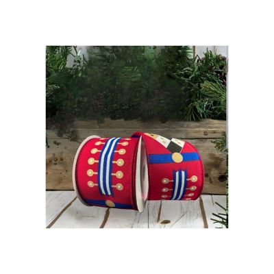 2.5" Nutcracker Stripes Ribbon: Red, Blue and Green Image 3